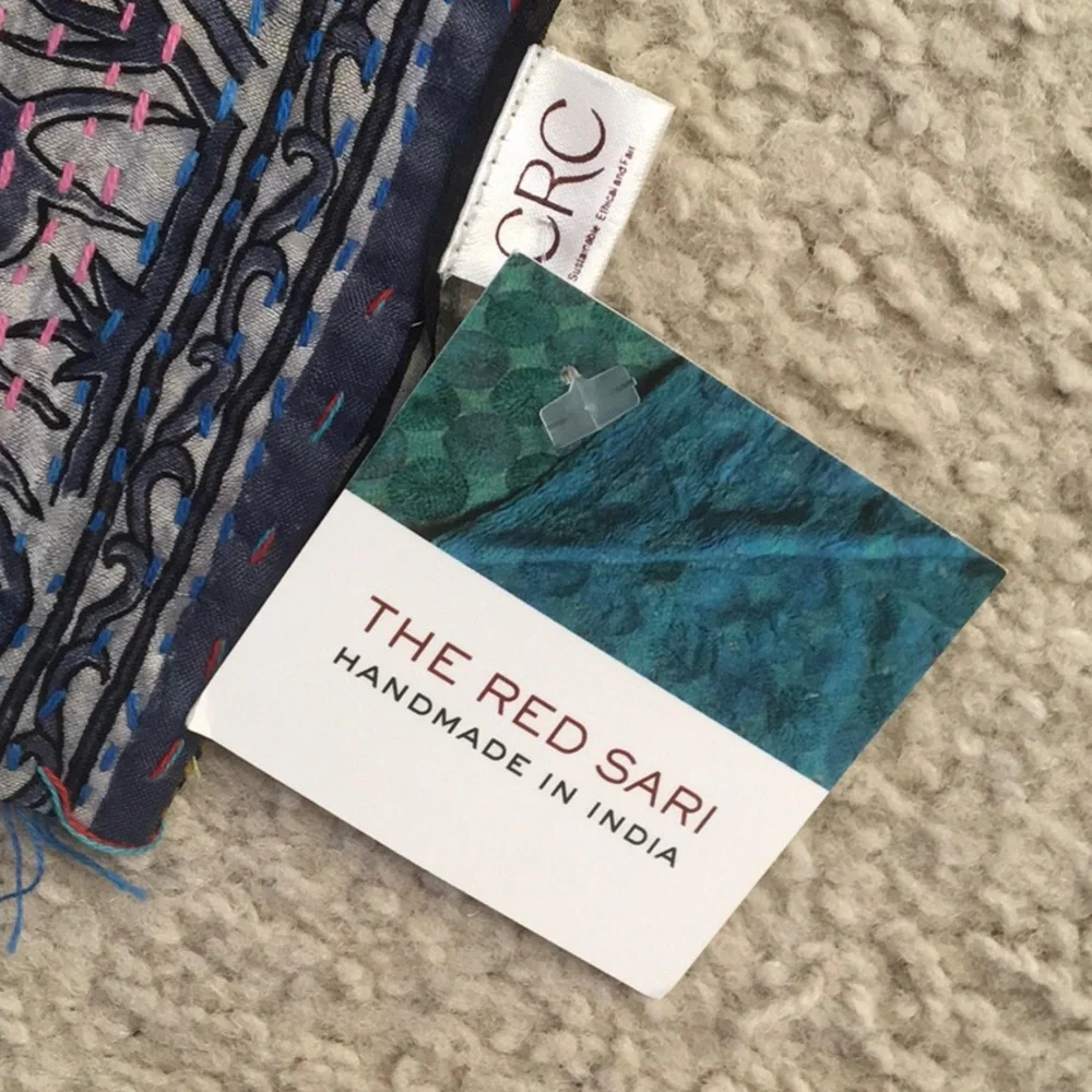 CRC/“THE RED SCARF”SILK KANTHA / NWT